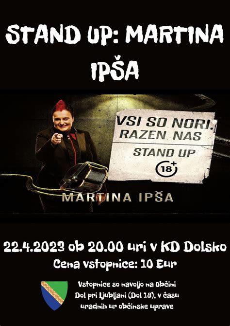 Ob Ina Dol Pri Ljubljani Vabilo Na Stand Up Predstavo Martine Ip A