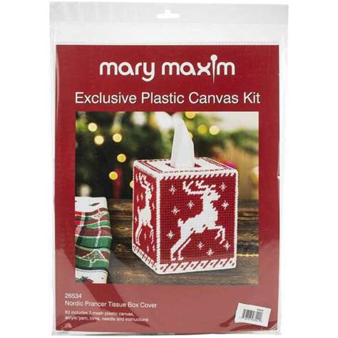 Buy Online Mary Maxim Snowman Tissue Box Cover Plastic Canvas Kit In