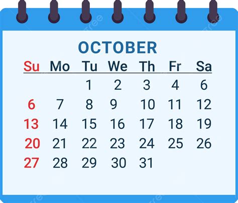 Calendario Mensual De Octubre Png Calendario Mensual Octubre Png Y