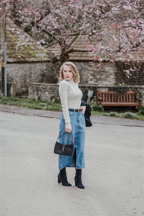 The Denim Maxi Skirt Trend How To Wear It The Jeans Blog