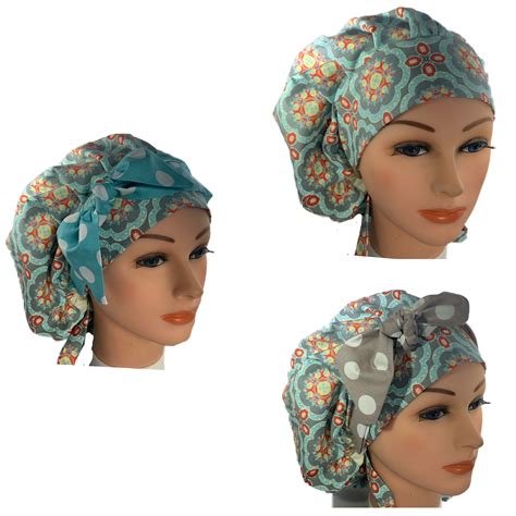 Scrub Cap Surgical Hat Satin Lining Option You Choose Bouffant Or