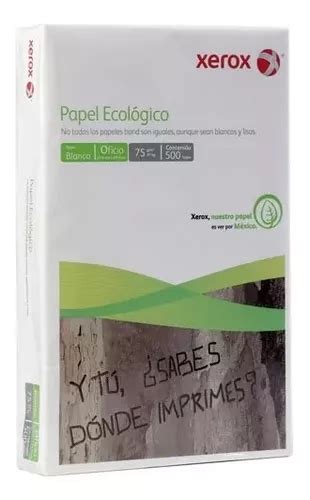 Papel Xerox Ecol Gico Gr Bond Blanco Oficio C Hojas Mercadolibre