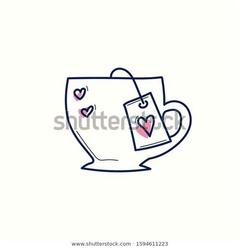 Love Doodle Cup Icon Isolated On стоковая векторная графика без