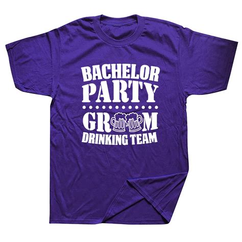 Funny Bachelor Party Groom Drinking Team Cotton T Shirt Printed Men O