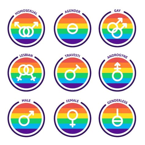 Colección Plana De Símbolos Lgbt Del Mes Del Orgullo Vector Gratis