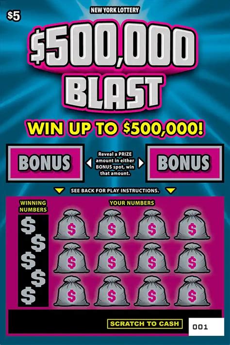 NY Scratch Off 500 000 BLAST 1600 LottoEdge