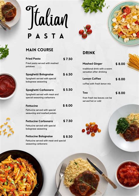 Authentic Italian Menu at Designviva's Restaurant