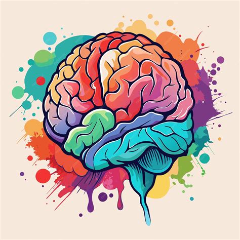 Premium Photo | A colorful drawing of a brain with a colorful background