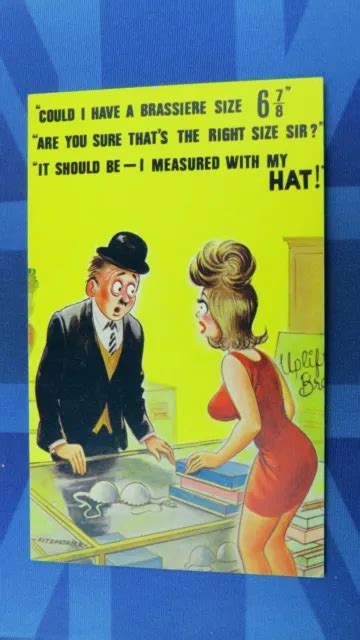 Saucy Bamforth Comic Postcard S Big Boobs Uplift Bra Size Bowler