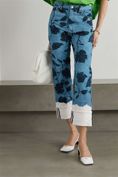 Erdem Nathaniel Printed High Rise Straight Leg Jeans Net A Porter