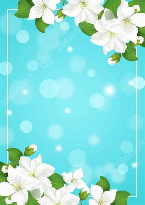 Jasmine Flower With A Halo Of Light Effect Page Border Background Word