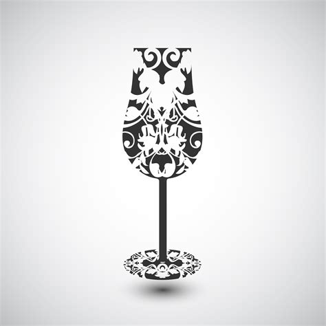 A Wine Glass With A Pattern Vector 322010 Vector Art At Vecteezy