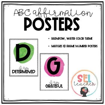 ABC Alphabet Affirmation Posters By SELTEACHER TPT