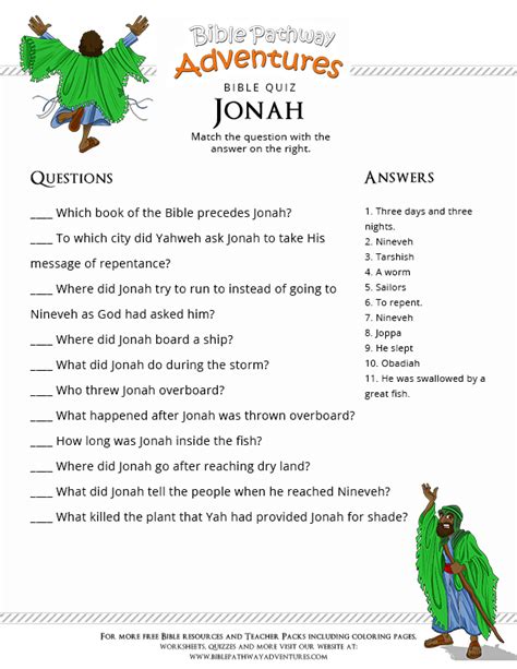 Jonah Activity Sheets