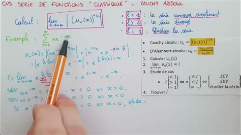 Le CritÈre De Cauchy Absolu Convergence Simple Dune Série De