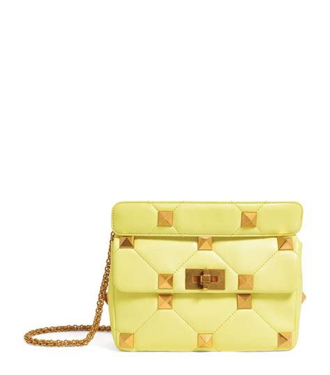 Womens Valentino Garavani Yellow Valentino Garavani Medium Roman Stud