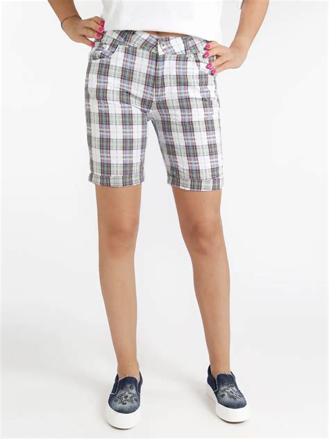 Bermuda Cotton Plaid In Shorts From Womens Clothing On