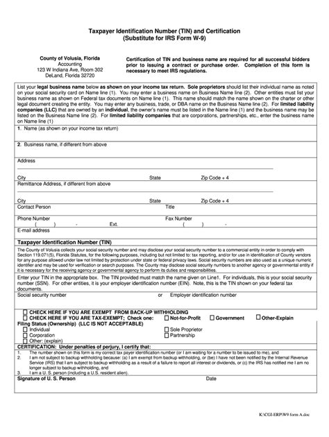 W9 In Word Format - Fill Online, Printable, Fillable, Blank ...