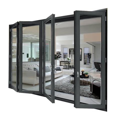 Bifold Doors Foldable Door Tempered Glass Aluminum Sliding Folding