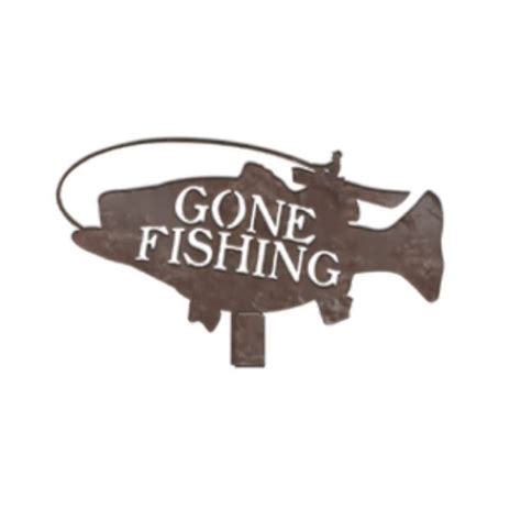 Gone Fishing 1 Hook Art And Signs Laser Cut Metal Artwork