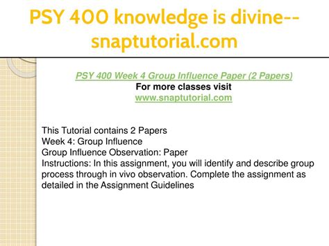 PPT PSY 400 Knowledge Is Divine Snaptutorial PowerPoint