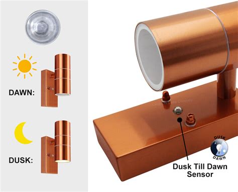 Dusk Till Dawn Sensor Outdoor Single Or Up Down Wall Light Stainless