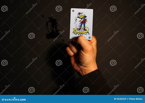 Holding Joker Card In Hand Stock Image Image Of Ideas 9630359