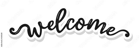 Vintage vector welcome handwritten inscription. hand drawn lettering ...