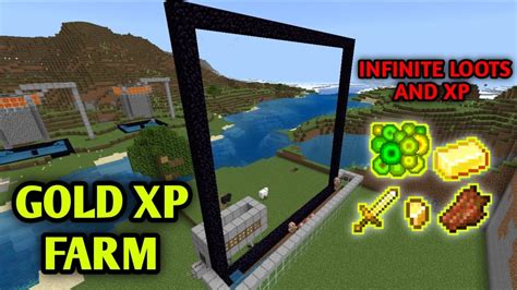 How To Build Gold Xp Farm In Minecraft Pe Bedrock 1 20 Easy Gold Xp Farm 1 20 Youtube