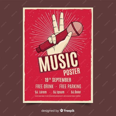 Free Vector Retro Music Poster Template