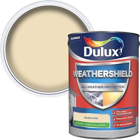 Dulux Weathershield Smooth Masonry Paint Buttermilk L Amazon Co