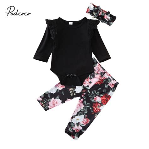 Conjunto De Ropa Floral Pudcoco Para Beb Ropa Para Ni A Mameluco De