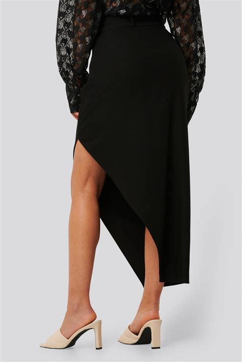 Maxi Tailored Asymmetric Skirt Black Na