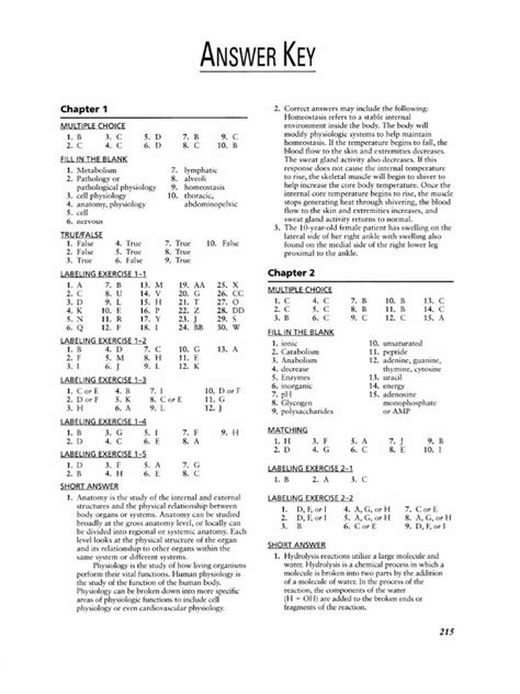 Anatomy And Physiology Coloring Workbook Chapter 3 Answers A