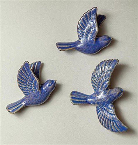 Cc Home Furnishings Set Of Ceramic Blue Bird Wall Decor Https