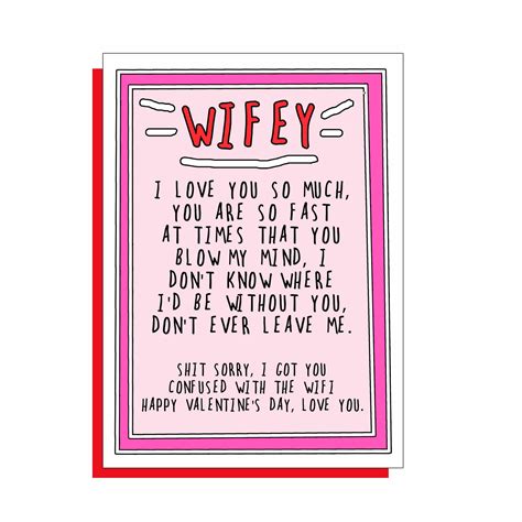 Wife funny Valentine Card - Go La La Greeting Cards & Gifts