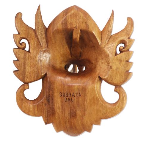 Unicef Market Hand Carved Suar Wood Eagle Garuda Mask From Bali