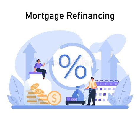 Concepto De Refinanciación Hipotecaria Ilustración Vectorial Plana