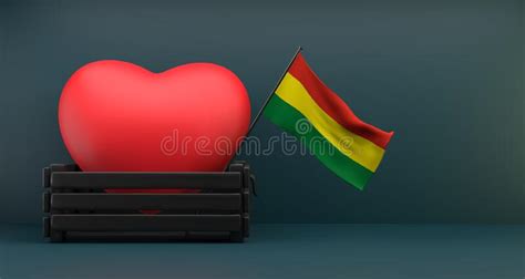 I Love Bolivia Flag Bolivia With Heart Copy Space 3D Work And 3D