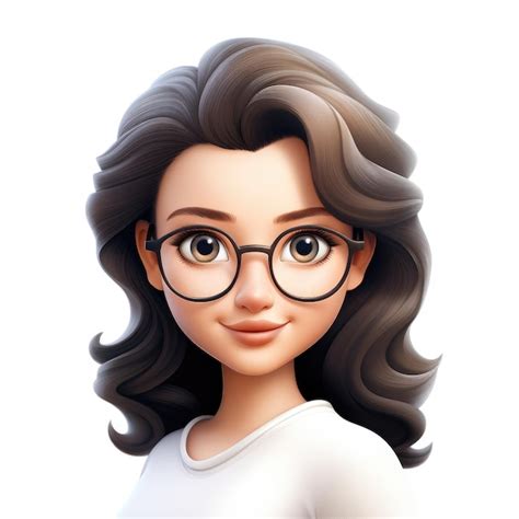 Memoji Linda Garota Mulher Em Fundo Branco Emoji Foto Premium