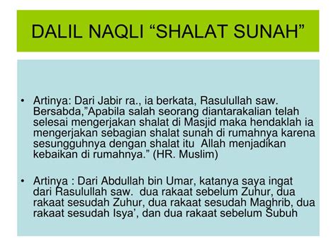 Dalil Naqli Tentang Shalat Sunnah Berjamaah Dan Munfarid Beinyu