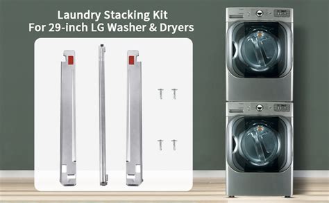 Kstk1 27 Inch Laundry Stacking Kit For Lg Washer Dryer Chrome Coated