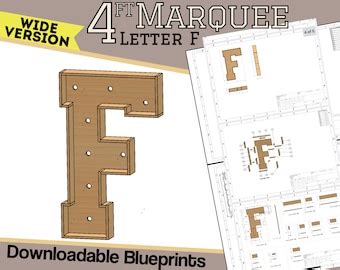 Ft Wide Version Letter E Build Plans Blueprints Digital Etsy