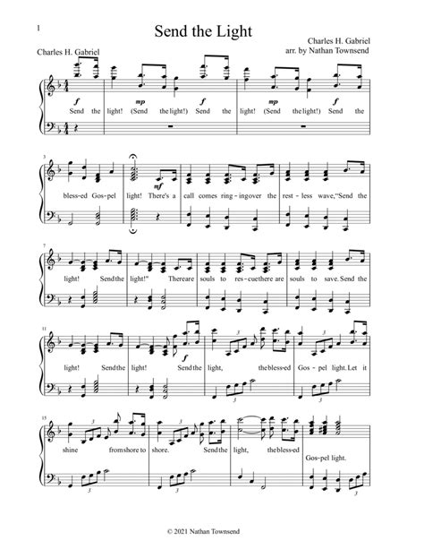 Send The Light Arr Nathan Townsend By Charles H Gabriel Sheet Music