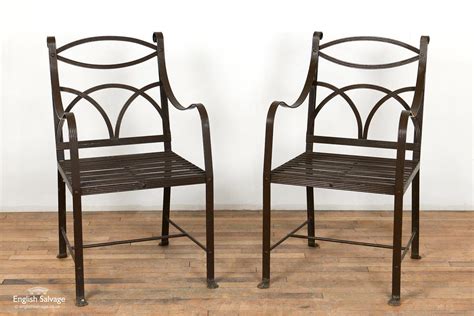 Sturdy Vintage Wrought Iron Garden Chairs