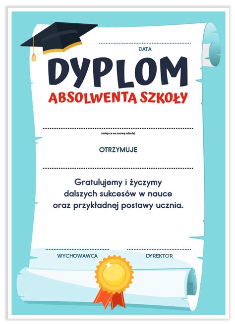 Dyplom Absolwent Szko Y Wz R Szkolnenaklejki Pl