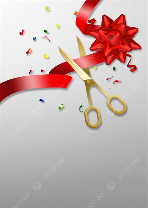 Opening Ceremony Golden Scissors Bow Ribbon Cutting Background ...