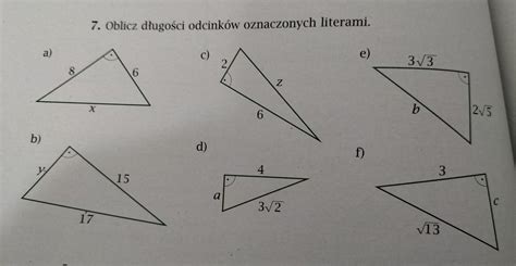 Oblicz D Ugo Ci Odcink W Oznaczonych Literami Przyk Ady A C E