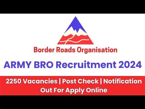 Join Army BRO Army BRO Recruitment 2024 Notification BRO New