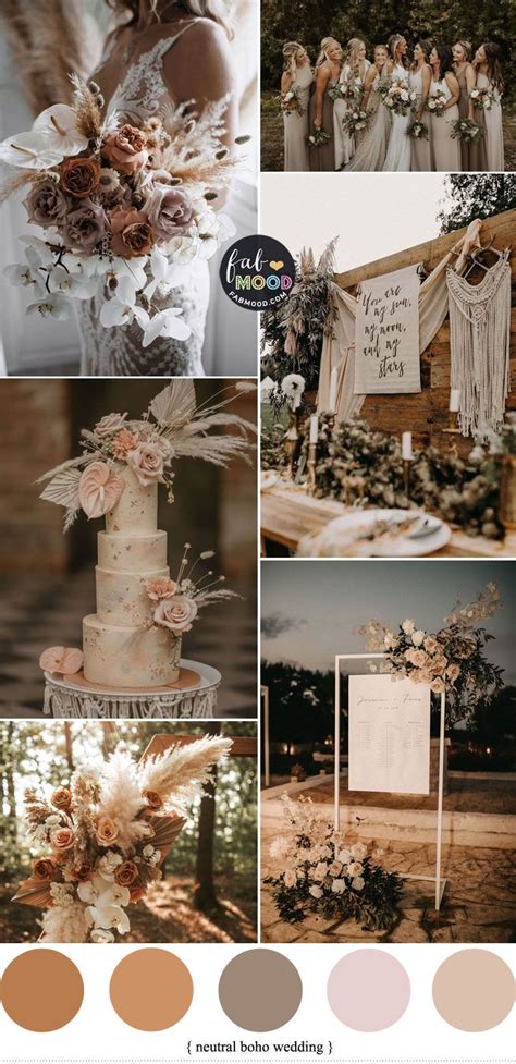 5 Beautiful Neutral Wedding Color Schemes For Autumn Neutral Boho